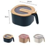 4-Section Spice Storage Box with Lids & Serving Spoons | Kitchen Organizer Containers